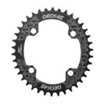 Engranaje monoplato alum. 38dts Deckas oval Bcd104 p/shimano 10/11/12v Negro y gris
