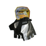 GUANTES DEDOS CORTOS PROFILE 60058 M NEGRO BLANCO GRIS C/GEL LOGO -CUADRADOS-
