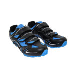 Zapatilla MTB Venzo 011 43/28cm 3 abrojos Negro y celeste