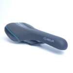Asiento MTB Velo Comfort VL-4319A Anticompresion ancho comodo Negro y celeste