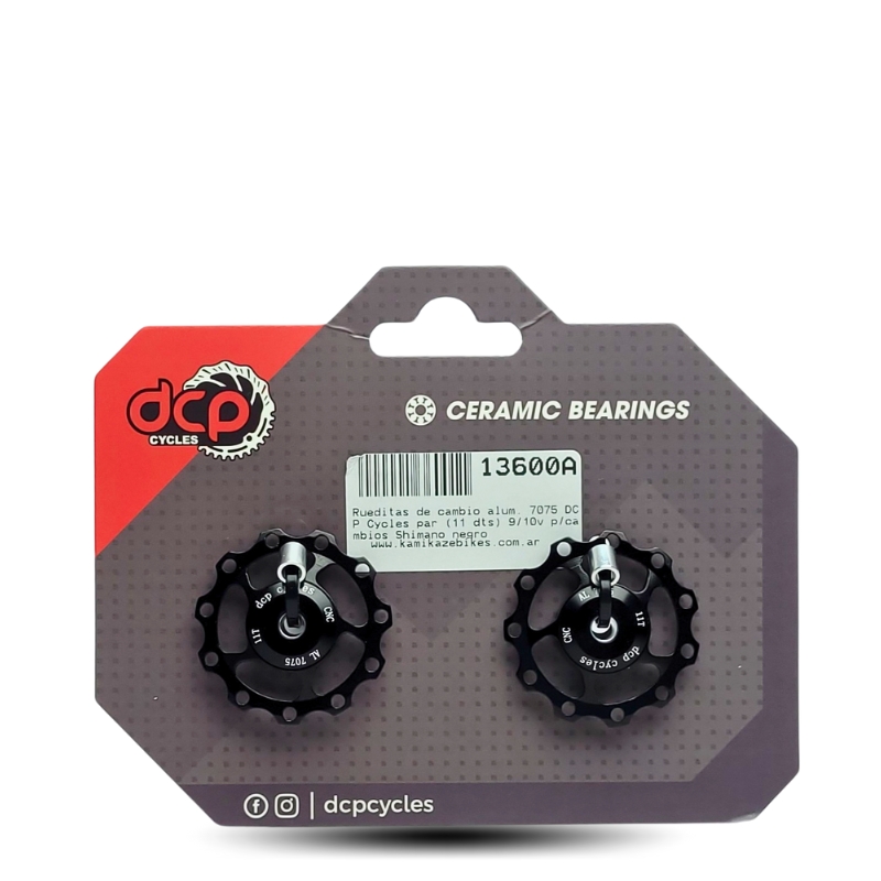 xr:d:DAFM_HhKEto:5754,j:5686208134273662416,t:23122711 Rueditas de cambio alum. 7075 DCP Cycles par (11 dts) 9/10v Color negro - Imagen 1