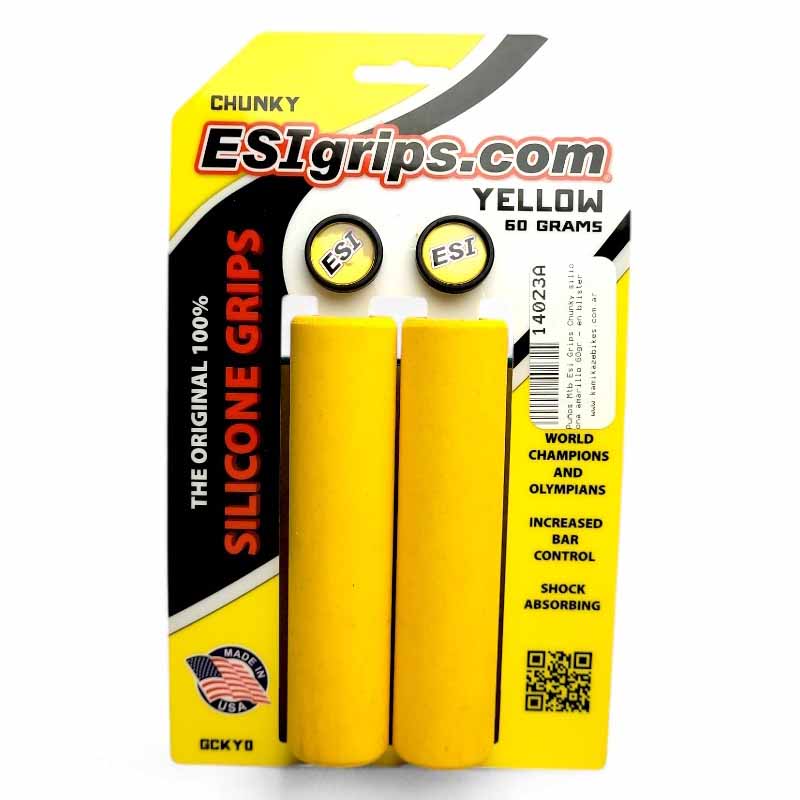 14023A-2.jpg Puños Mtb Esi Grips Chunky silicona amarillo 60gr - Imagen 1