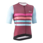 Indumentaria Pave - Remera jersey Flag talle S bordo con rayas fucsia, naranja, turqueza y celeste