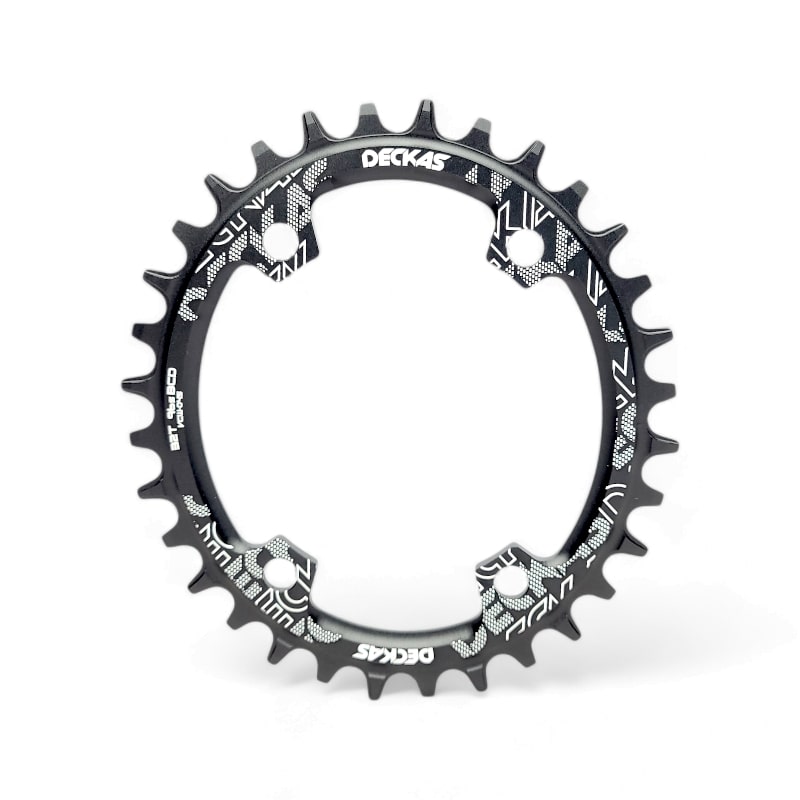 14199A-20250407-181157.jpg Engranaje monoplato alum. 32dts Deckas oval 96Bcd p/shimano 8000 negro - Imagen 1