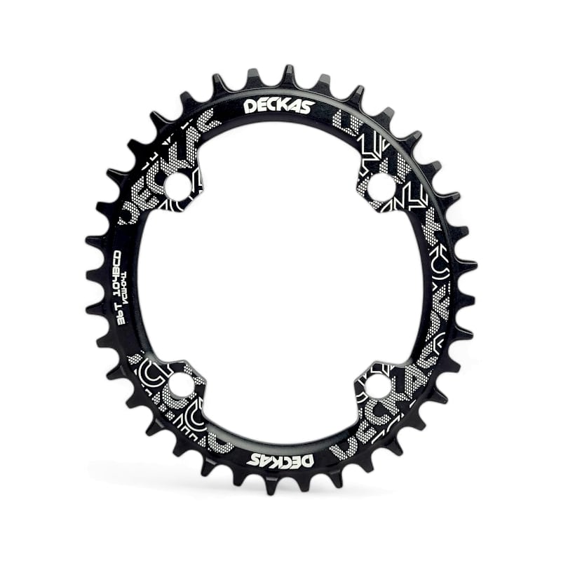 14205A-20250407-181101.jpg Engranaje monoplato alum. Deckas 104Bcd 36dts oval Negro - Imagen 1