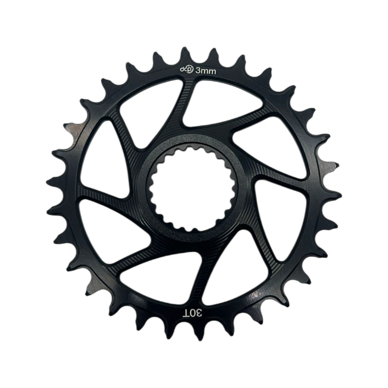 15067A Engranaje monoplato alum 30dts DCP p/Shimano Direct Mount 3mm Offset 12v - Redondo Negro - Imagen 1