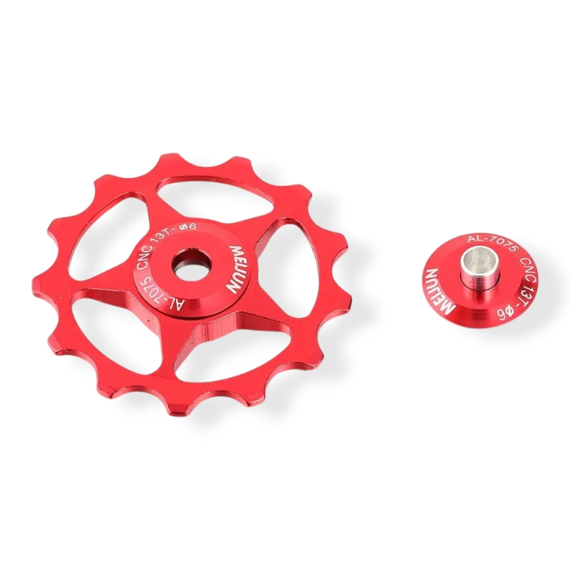 15690a-min Rueditas de cambio Ceramico 7075 DCP Cycles par (13dts) 12vel Shimano Rojo - Imagen 1