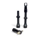 Valvula para ruedas tubeless LTX Presta fina 44mm aluminio punta desmontable - Tubelizar - Par Negro
