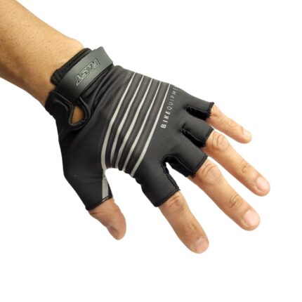 Guantes dedos cortos Fast acolchado S negro gris