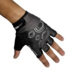 Guantes dedos cortos L Profile 60042 negro y negro circulos