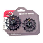 Rueditas de cambio alum. 7075 DCP Cycles par (14 y 16 dts) 12v p/Sram AXS, UDH, electronicos y ruta Shimano Negro