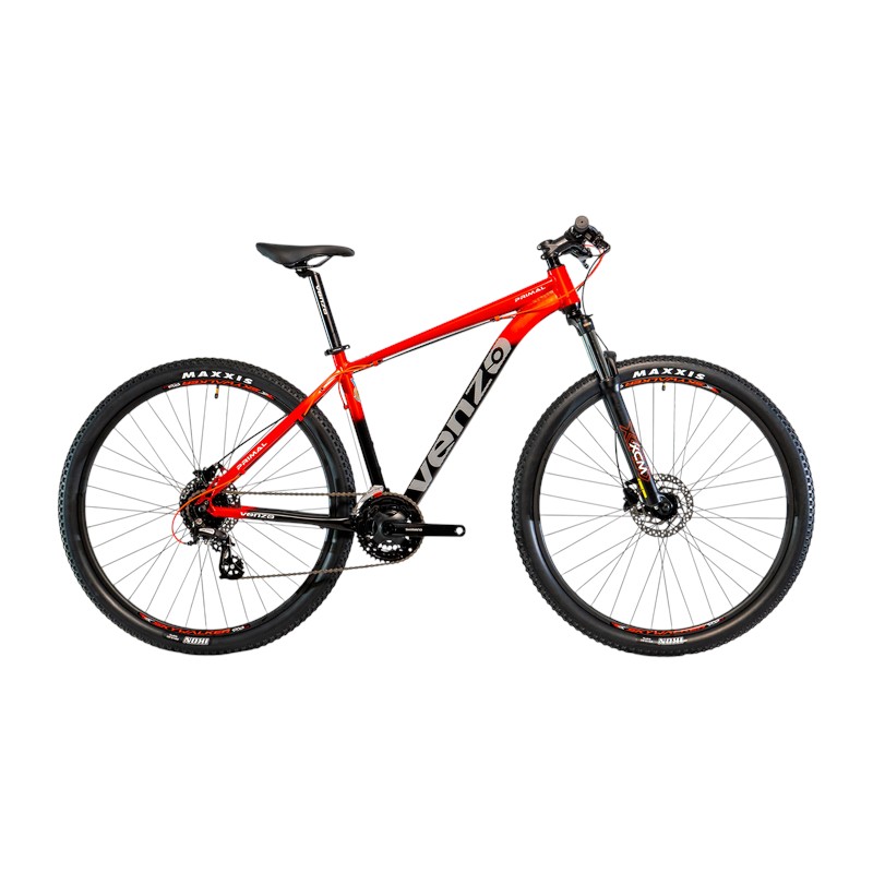 Bicicleta R29 MTB alum. Venzo Primal 24v M/18" Negro y rojo