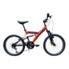 Bicicleta R20 MTB acero 18v Fire Bird Doble susp. F.V-Brake Naranja, negro y blanco
