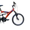 Bicicleta R20 MTB acero 18v Fire Bird Doble susp. F.V-Brake Naranja, negro y blanco - Imagen 2