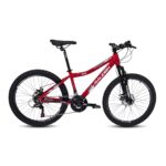 Bicicleta R24 MTB alum. 21v Raleigh Scout Junior 2026 D.Mec Rojo y gris