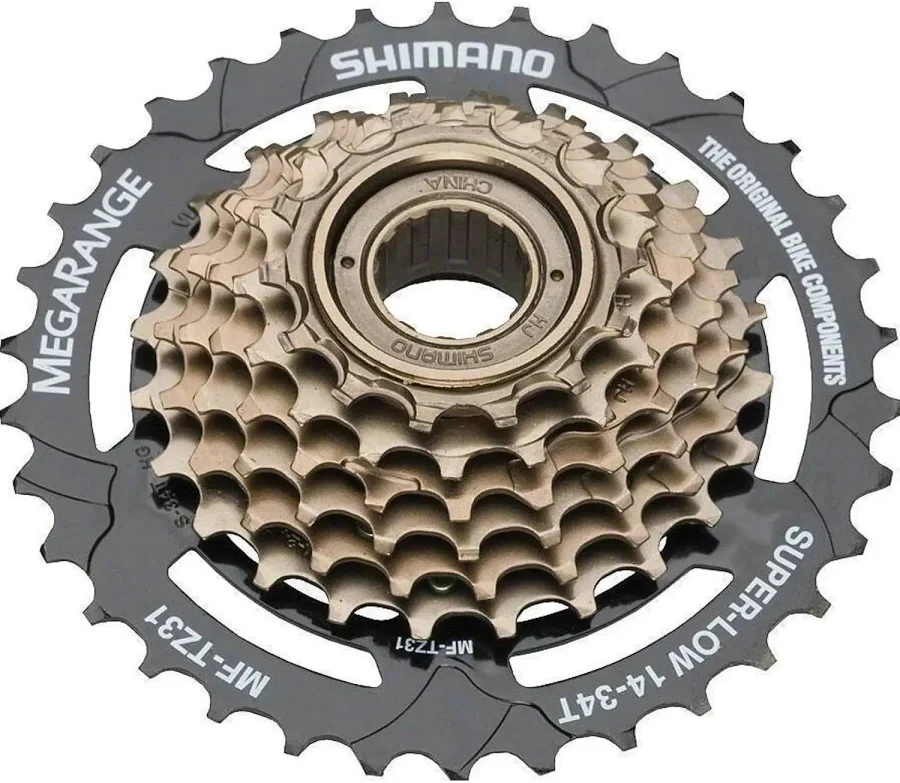 shopping (1) PIÑON ROSCA 7C SHIMANO TZ31 14-34 MEGA MARRON/NEGRO - Imagen 1